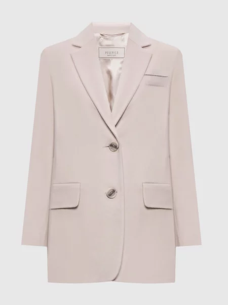Жакет з вовною з ланцюжком моніль Peserico бежевий