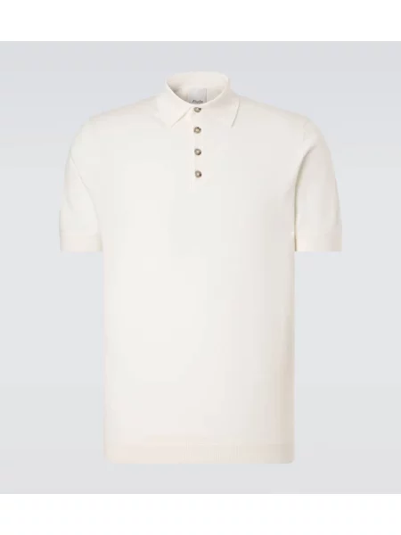 Polo Allude de mătase alb