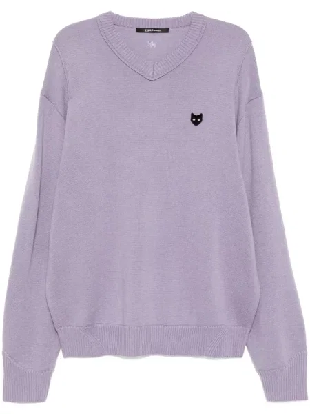 Pulover Zzero By Songzio cu decolteu în V violet