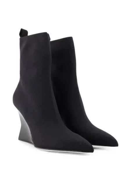 Cizme scurte Balmain tricotate cu pană negru