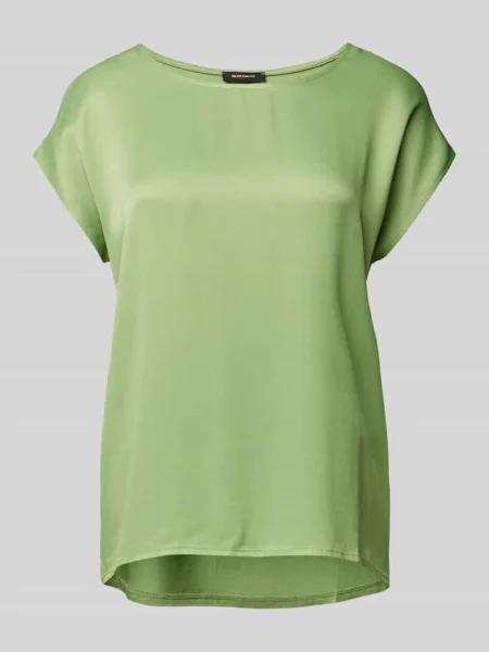 T-shirt z dekoltem w łódkę More & More zielona