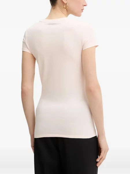 Tricou Armani Exchange cu broderie roz