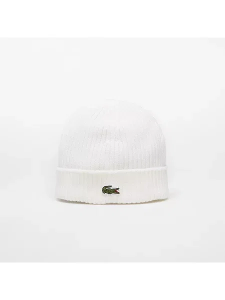 Вълнена шапка Lacoste от вълна бяло