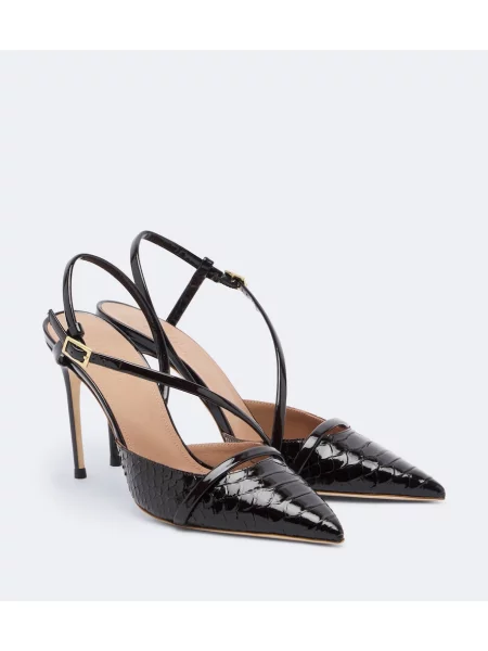 Pantofi cu toc Malone Souliers din piele slingback maro