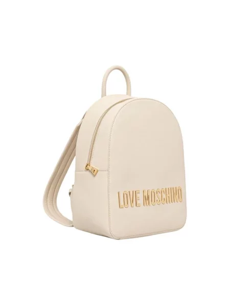 Plecak Love Moschino skórzany beżowy