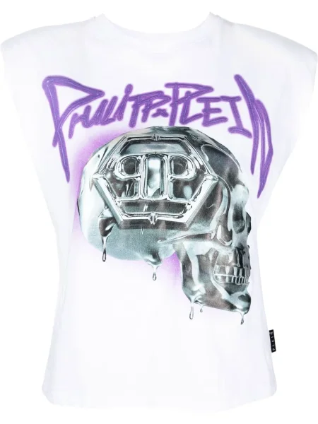 Top Philipp Plein cu imagine alb