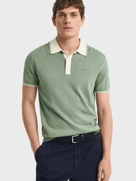 Свитер Gant из модала зеленый