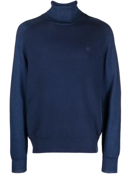 Pulover Etro cu broderie albastru