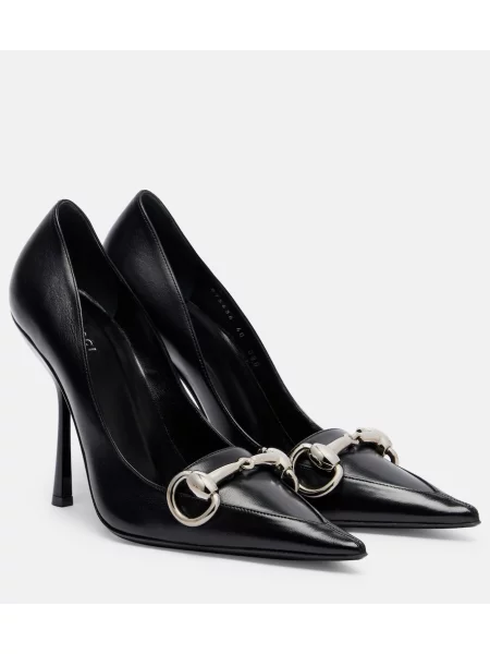 Pantofi cu toc Gucci din piele negru