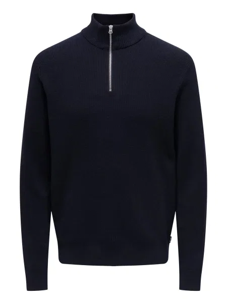 Only & Sons Sveter Tmavomodrá Regular Fit modrá