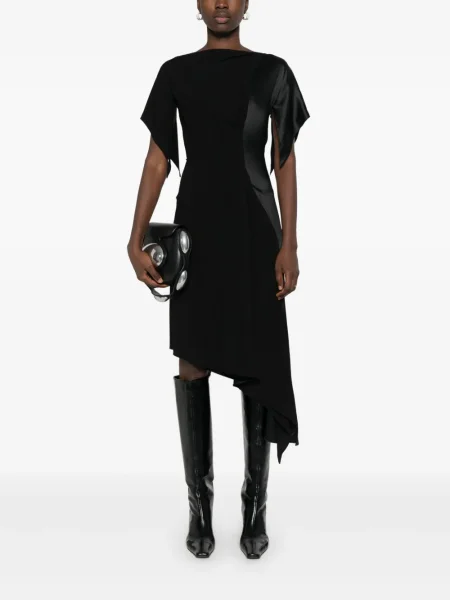 Rochie midi Mugler asimetrică negru