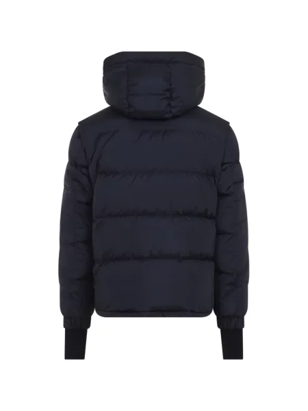 Geacă cu puf Moncler Grenoble cu glugă albastru