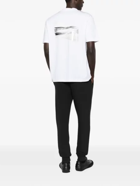 Tricou Boss cu imagine cu decolteu rotund alb