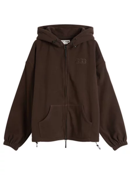 Kurtka z kapturem Ttt Msw polarowa z kapturem z autografem brązowa
