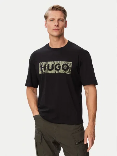 HUGO Tricou Nerpient negru