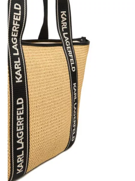 Karl Lagerfeld Torba za na plažo Essential pesek / črna / bela bež