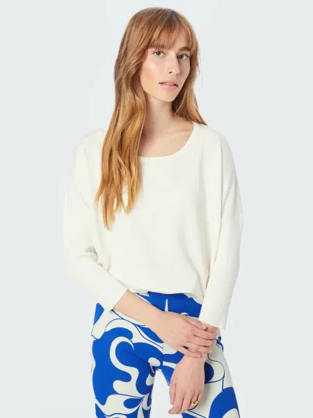 SAINT TROPEZ Pulover Mila coajă de ou alb