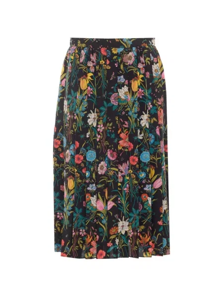 Fustă midi Gucci de mătase negru