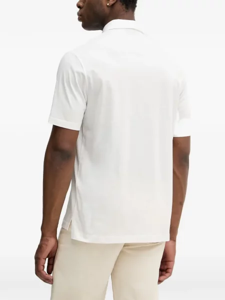 Tricou polo Armani Exchange cu autograf alb