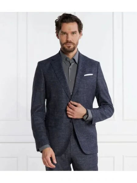 BOSS BLACK De lână sacou | cu adaos de in negru