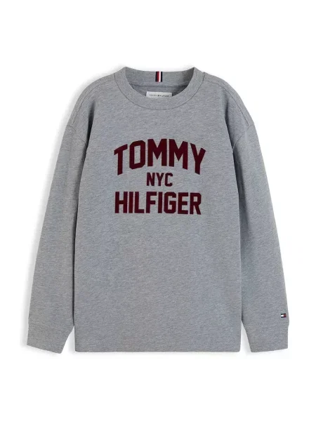 Tommy Hilfiger majica dugih rukava za djecu od pamuka siva