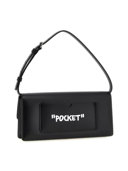 Off White Torebki Kobieta Czarny ONE SIZE Skóra Jitney Shoulder Bag biała