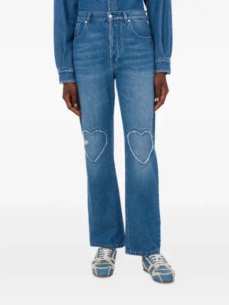 Дънки Moschino със сърца синьо