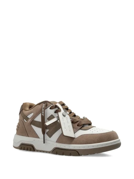 Sneakerși Off-white din piele de căprioară alb