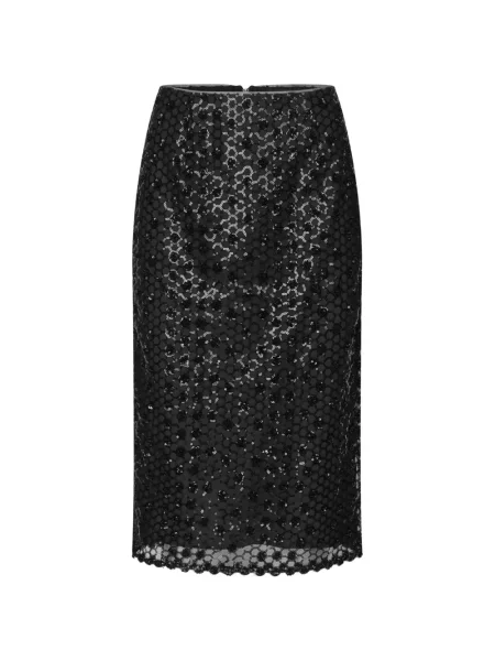 Fustă midi Rotate Birger Christensen cu paiete negru