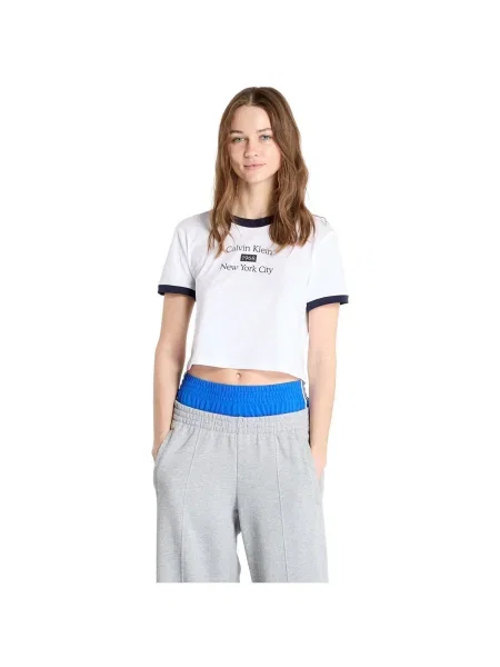 Calvin Klein Jeans Tričko námornícka modrá biela