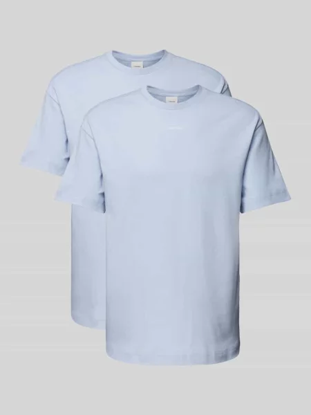 T-shirt z nadrukiem z logo model ‘NANO’ Calvin Klein niebieska