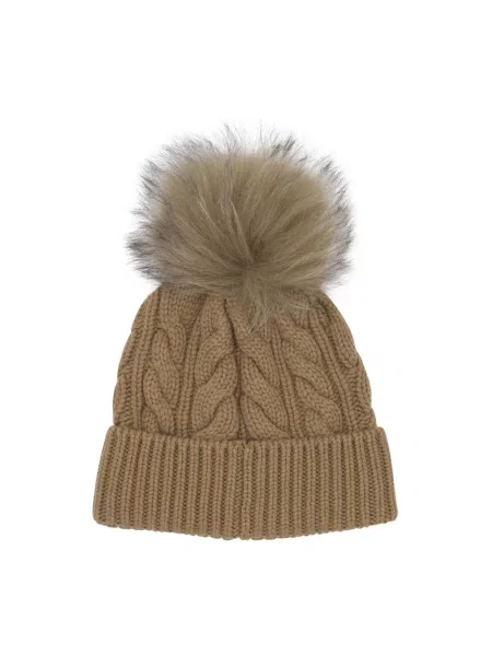 Czapka Moncler wełniana brązowa