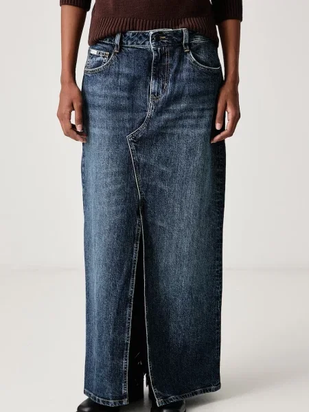 Guess Jeans fustă cu crăpătură din denim