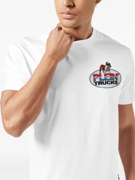 Tricou Philipp Plein cu imagine alb