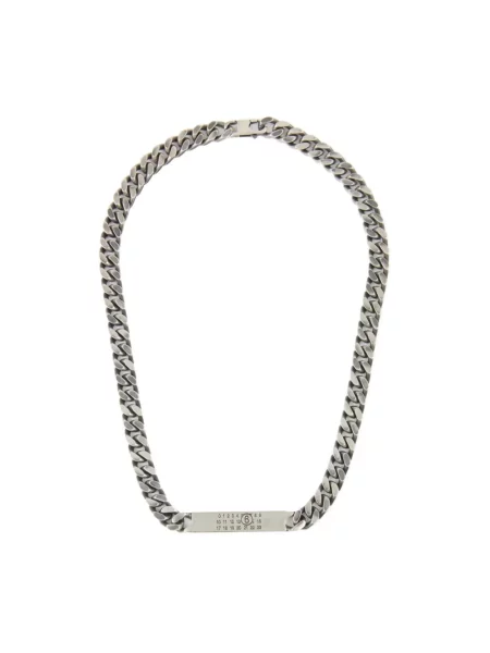 Naszyjnik Mm6 Maison Margiela z logo szary