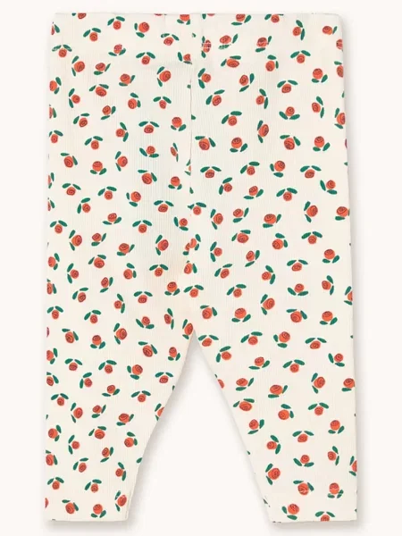 Tinycottons Kojenecké legíny TINY ROSES RIB BABY PANT bílé