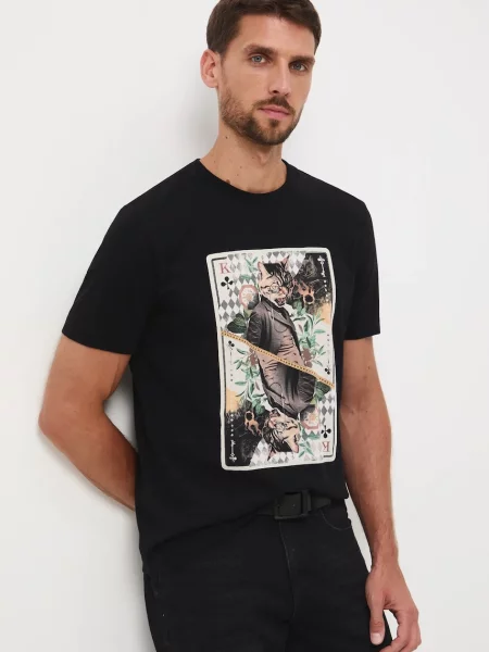 Medicine póló nyomott mintás fekete