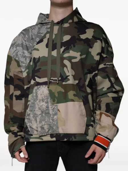 Hanorac cu glugă Dolce & Gabbana cu model camuflaj verde