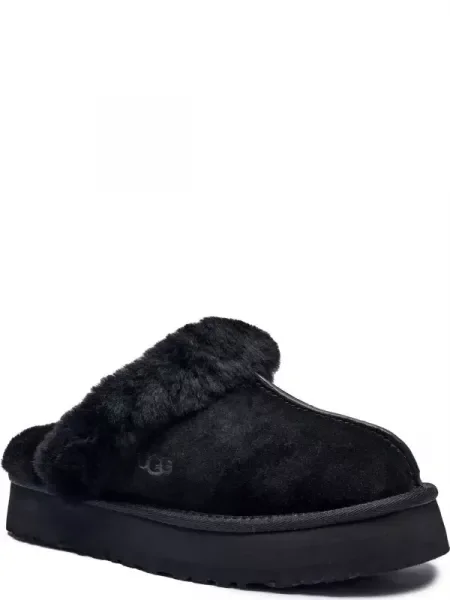 UGG De piele papuci de casă DISQUETTE negru