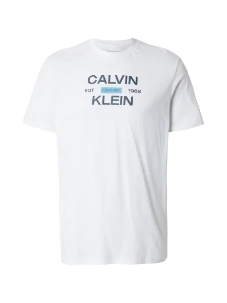 Calvin Klein Jeans Tricou safir / albastru deschis alb