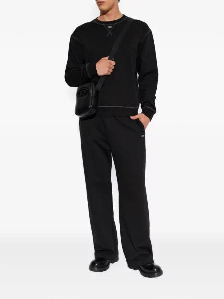 Бягане панталон Diesel с автограф черно