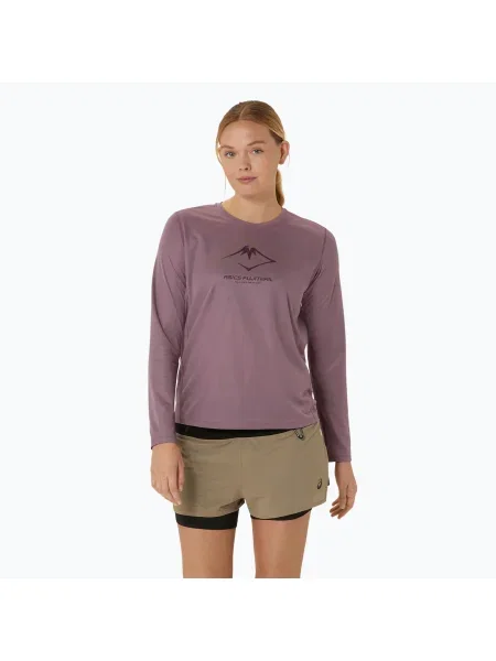 Дамска блуза с дълъг ръкав за бягане ASICS Fujitrail Logo dusty mauve виолетово