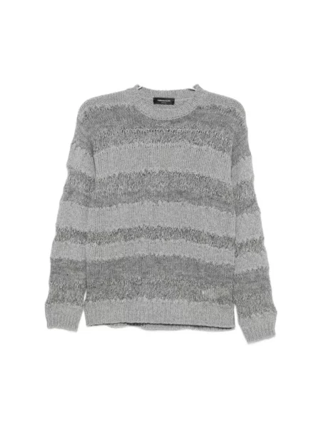 Sweter Fabiana Filippi w paski z nadrukiem szary