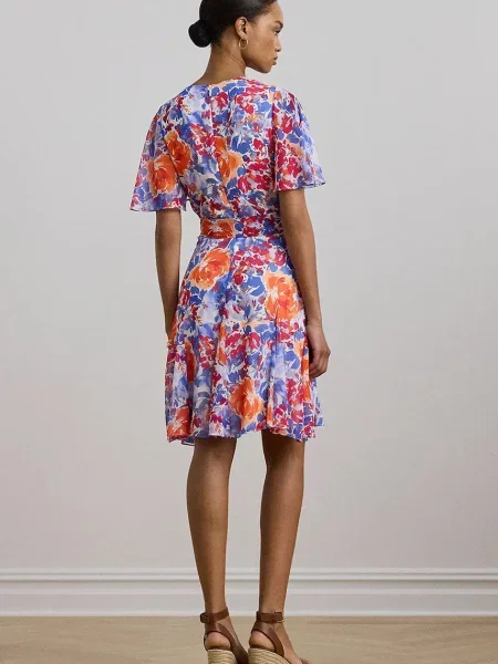 Lauren Ralph Lauren sukienka mini rozkloszowana niebieski