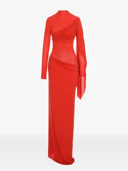 Rochie maxi Manuri drapată roșu