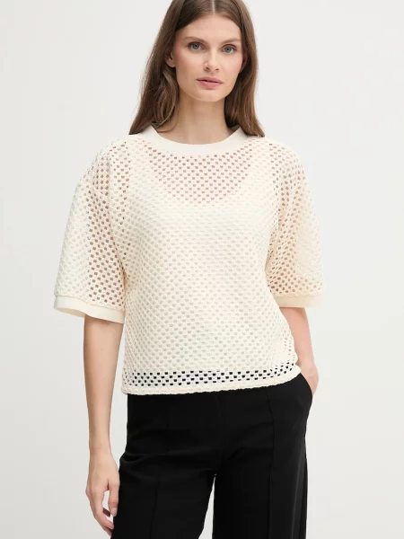 Тениска Dkny дамска бежово