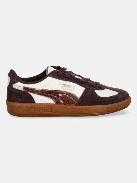 Sneakerși Puma din piele cu imprimeu animal print alb