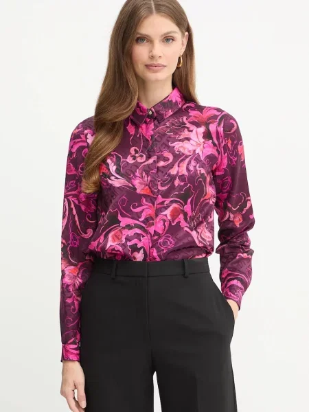 Versace Jeans Couture koszula regular z kołnierzykiem klasycznym bordowy