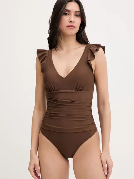 DKNY jednodílné plavky ženské hnědé