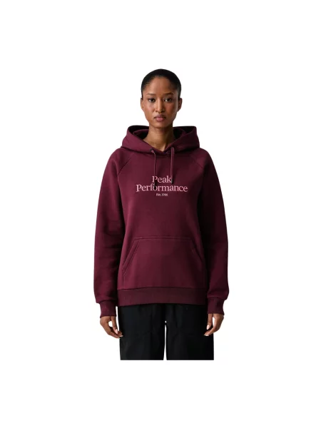 Bluza z kapturem Peak Performance z kapturem czerwona